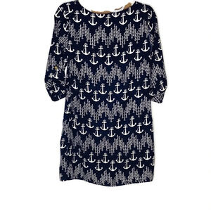 Pink Owl Dress size small. Shift dress. Blue NWT